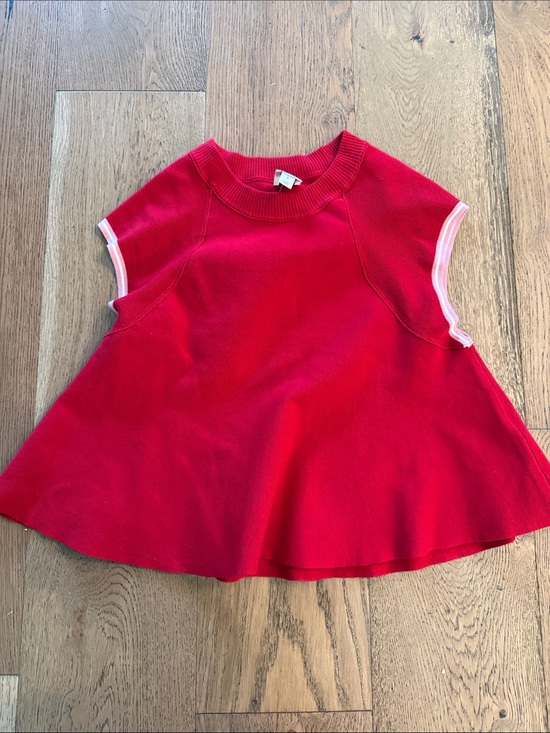 Maeve Other - Maeve Red Knit Swing Top with Pink Trim